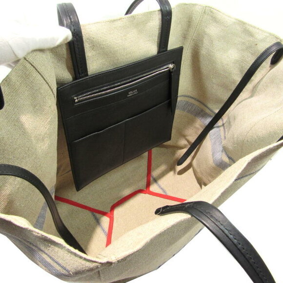 Celine Cabas Phantom Tote Bag Canvas Beige Blue - Picture 9 of 16